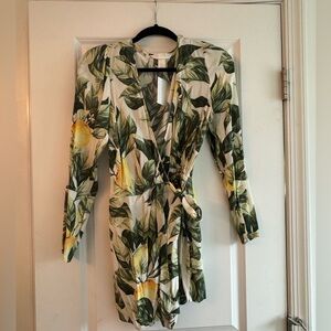 H&M long sleeve lemon romper